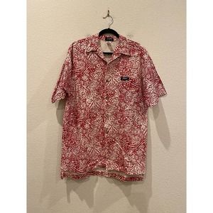 Jimmy Z Vintage  Red/White  Button Up Shirt Aloha Hawaiian S/S Men medium